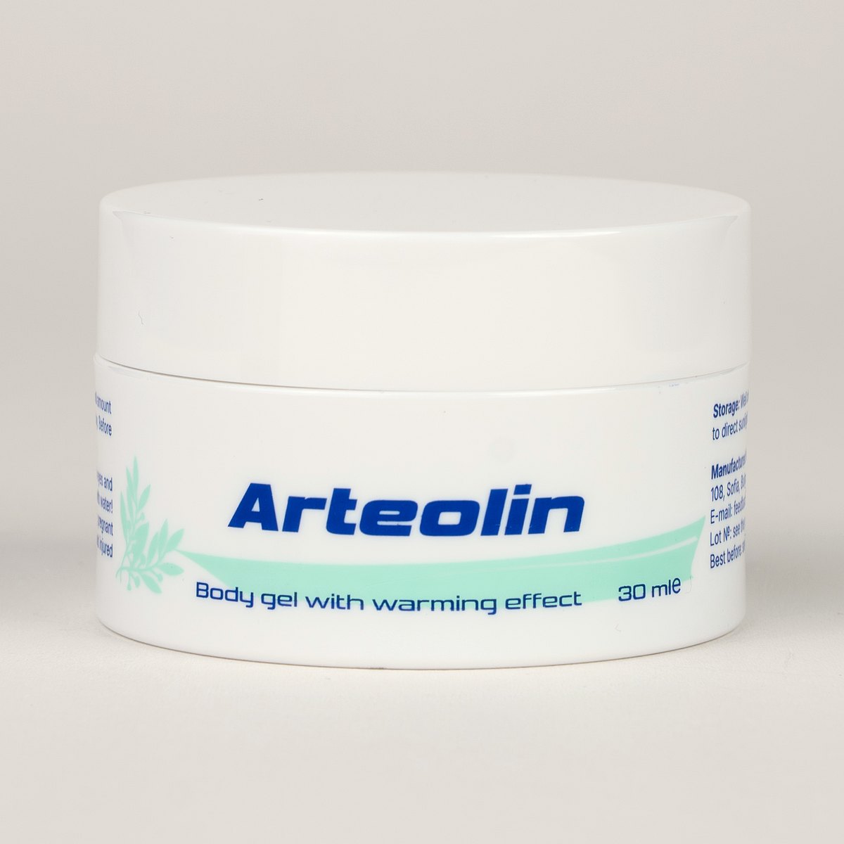 Az Arteolin 30 ml-es tégelye elölről, fehér csavaros kupakkal